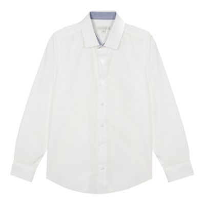 Designer boy's white textured shirt